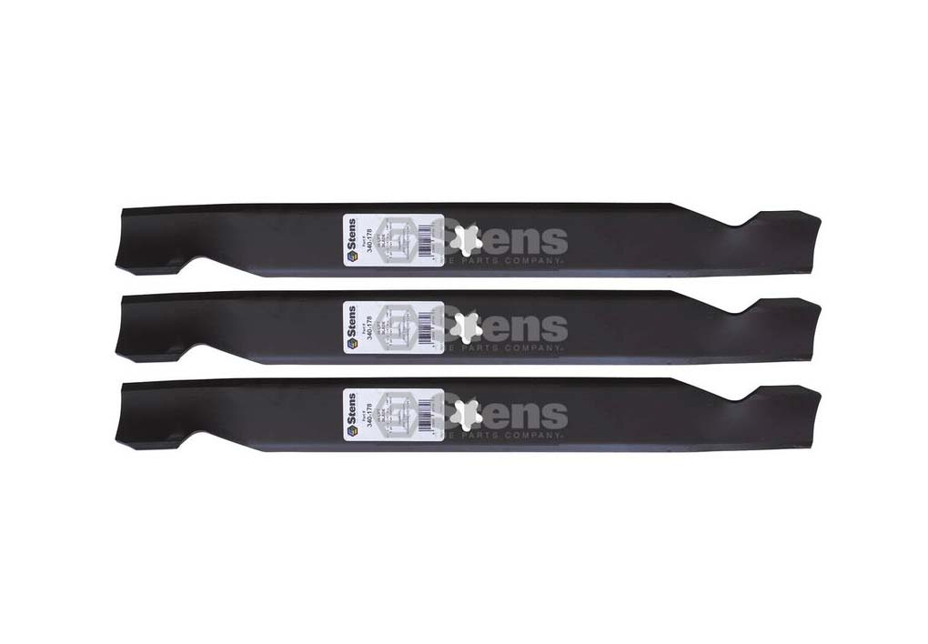 3 Pack of Stens 340-278 Lawnmower Notched Medium-Lift Blade 532127843 340-278