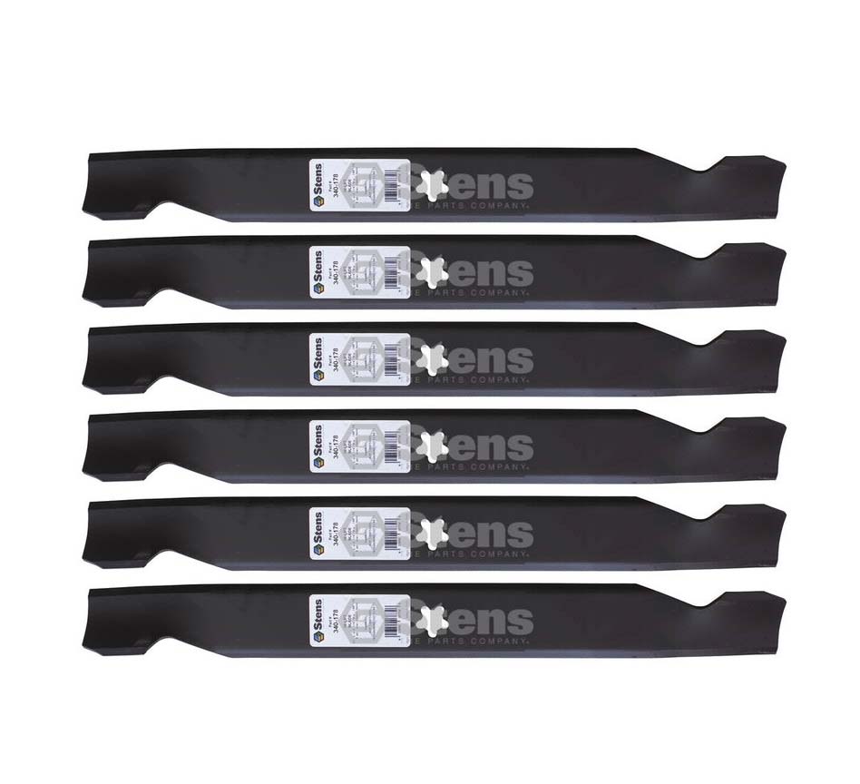 6 Pack of Stens 340-278 Lawnmower Notched Medium-Lift Blade 532127843 340-278