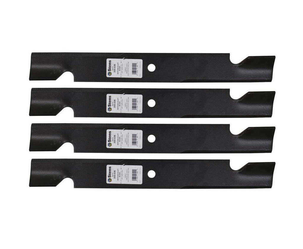 4 Pk of Stens 355-036 Notched Hi-Lift Blade 08899100 08979600 09081200 103-0301