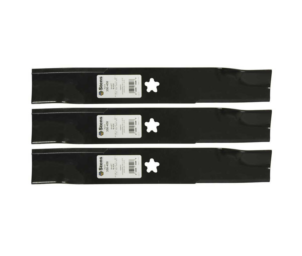 3 Pack of Stens 350-458 Lawnmower Hi-Lift Blade Husqvarna 539113425 Yazoo