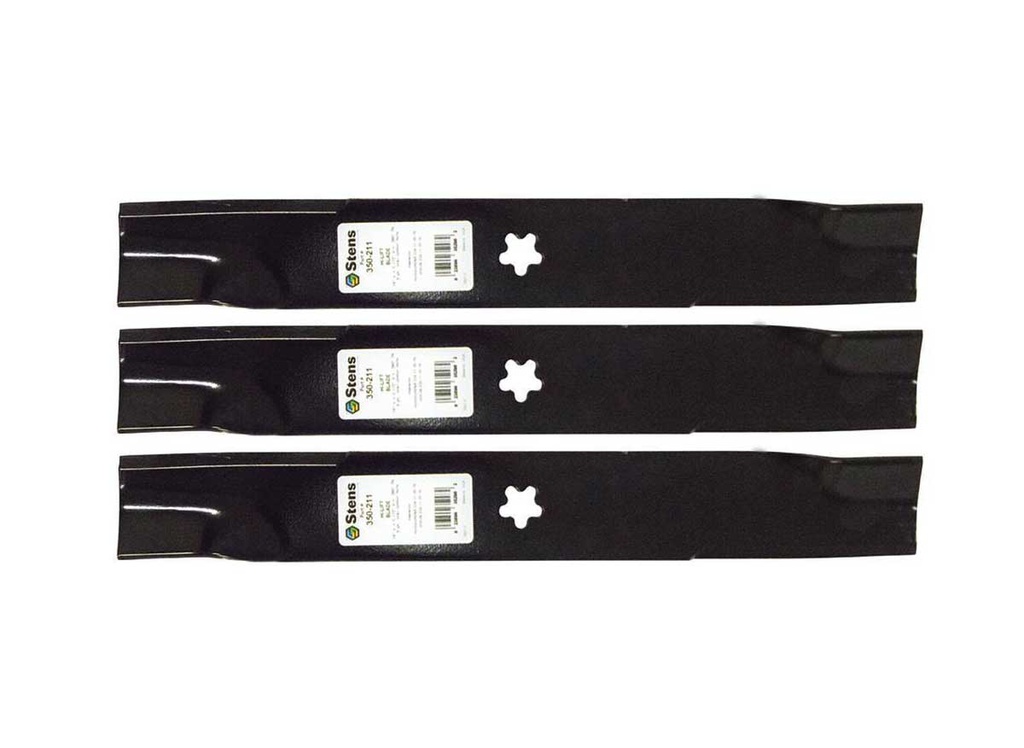 3 Pack of Stens 350-211 Lawnmower Hi-Lift Blade Husqvarna 539112079 Dixon10782