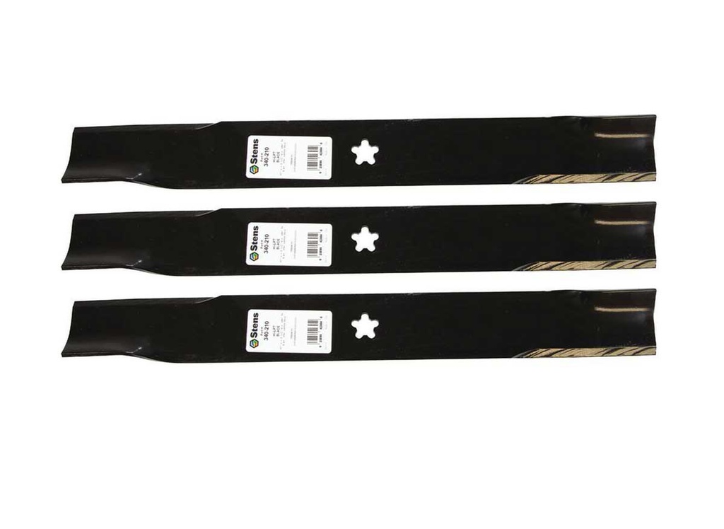 3 Pack of Stens 340-210 Lawnmower Hi-Lift Blade Husqvarna 510417901 539113312