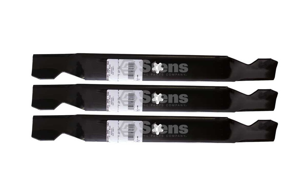 3 Pack of Stens 340-282 Lawnmower Notched Medium-Lift Blade 532138498 340-182