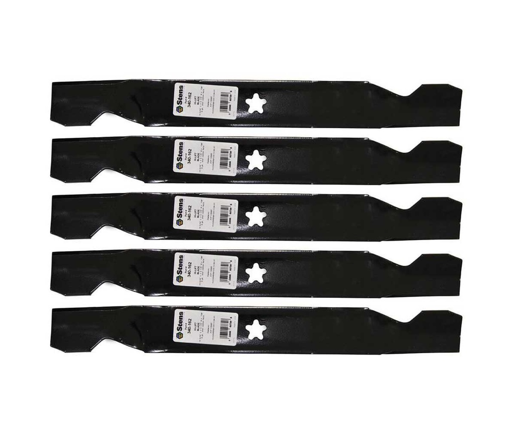 5 Pack of Stens 340-162 Lawnmower Stens Hi-Lift Blade 532127842 532138497