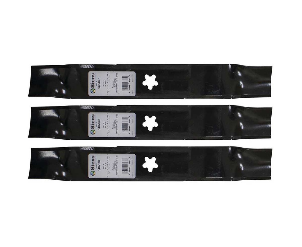 3 Pack of Stens 340-070 Lawnmower Hi-Lift Blade Husqvarna 532159705 AYP 145708