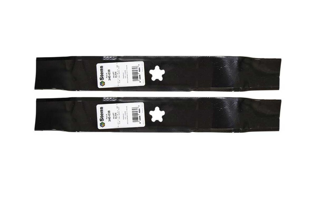 2 Pack of Stens 340-038 Lawnmower Hi-Lift Blade Husqvarna 532157033 532170698