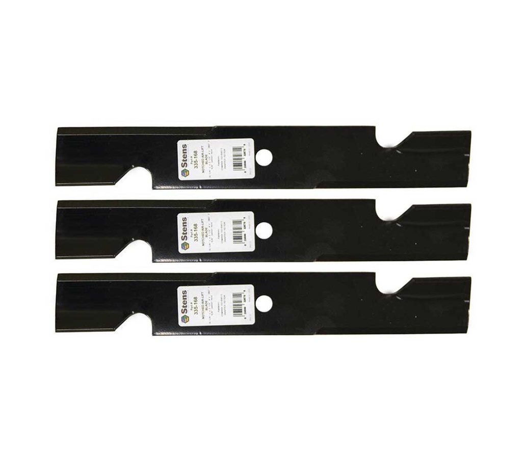 3 Pack of Stens 335-168 Mower Notched Air-Lift Blade Husqvarna 539100340 Exmark