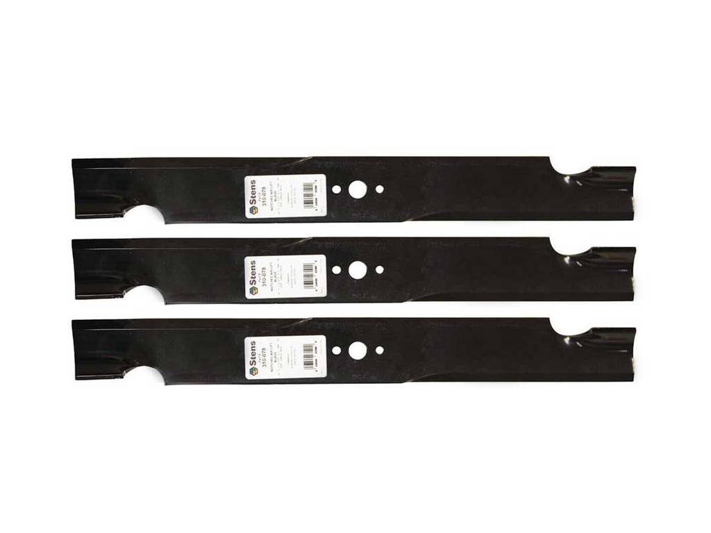 3 Pack of Stens 310-078 Mowers Notched Air-Lift Blade Husqvarna 539101733 Bobcat