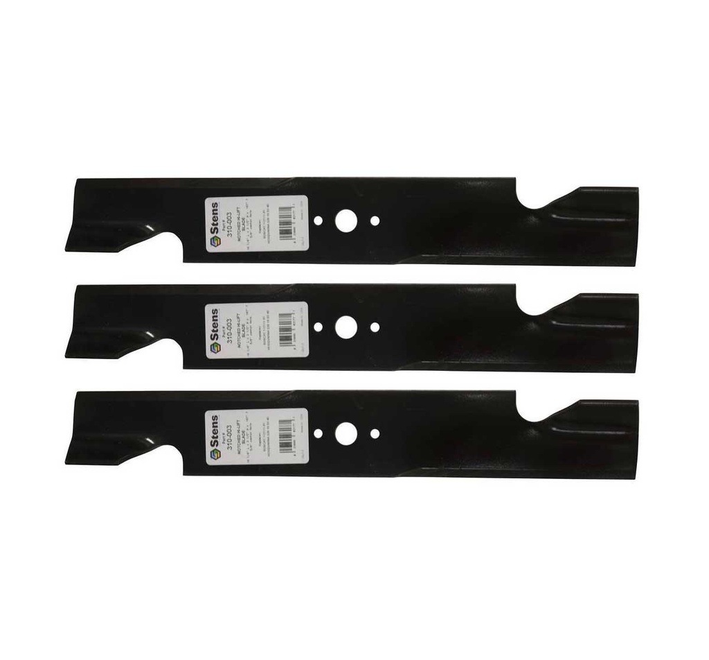 3 Pack of Stens 310-003 Mowers Notched Hi-Lift Blade Husqvarna 539100340 Bobcat