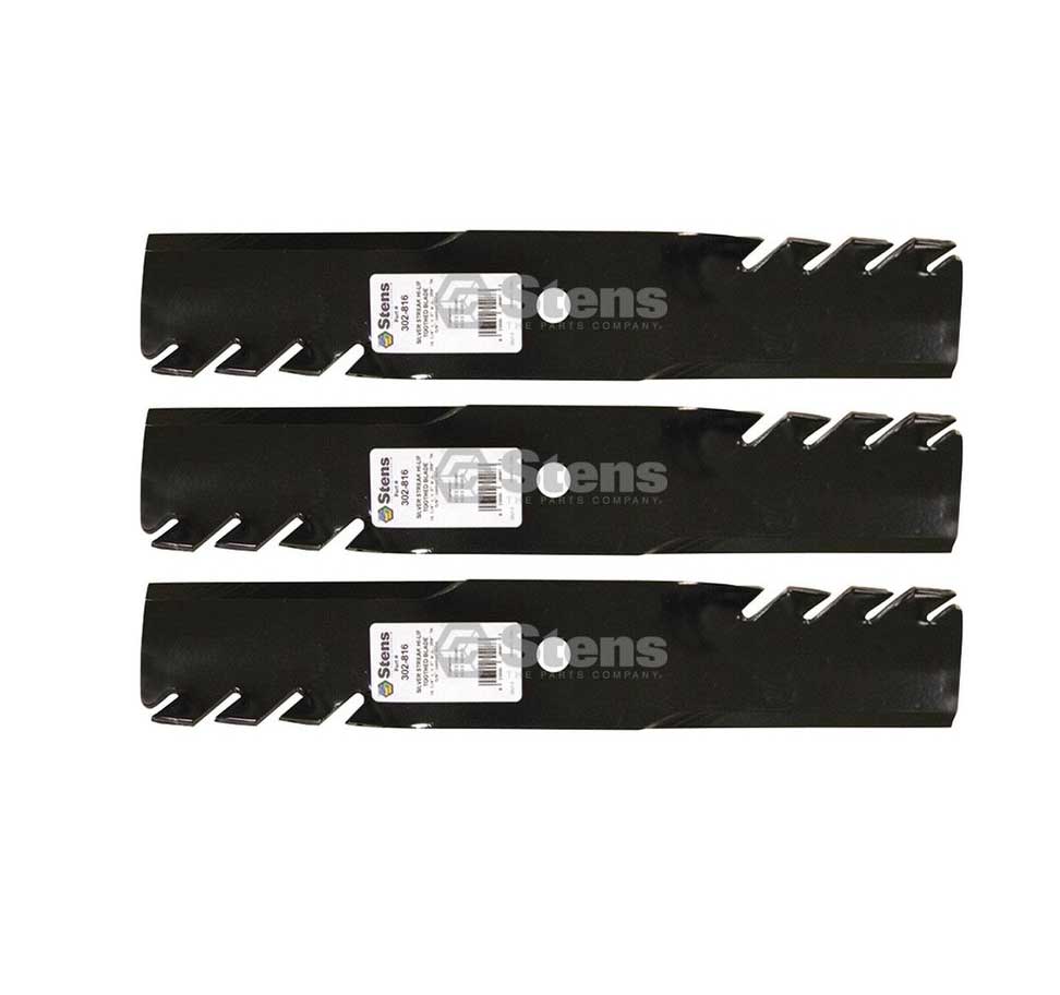 3 Pack of Stens 302-816 Mowers Silver Streak Toothed Blade Husqvarna 539101496