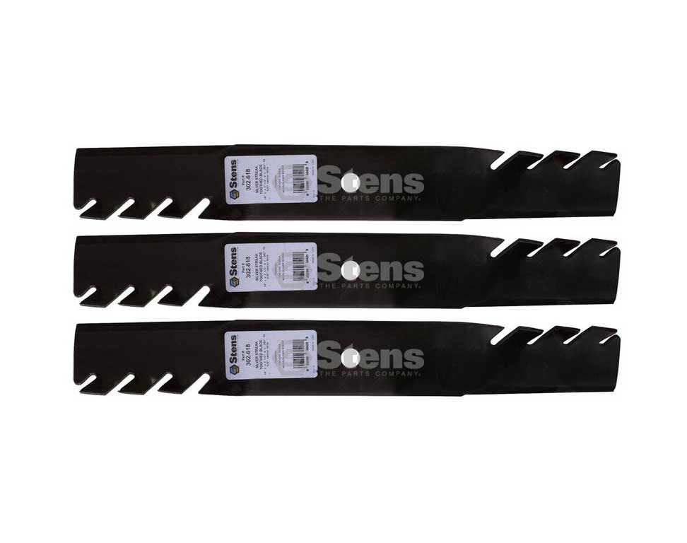 3 Pack of Stens 302-618 Mowers Silver Streak Toothed Blade Husqvarna 539100341