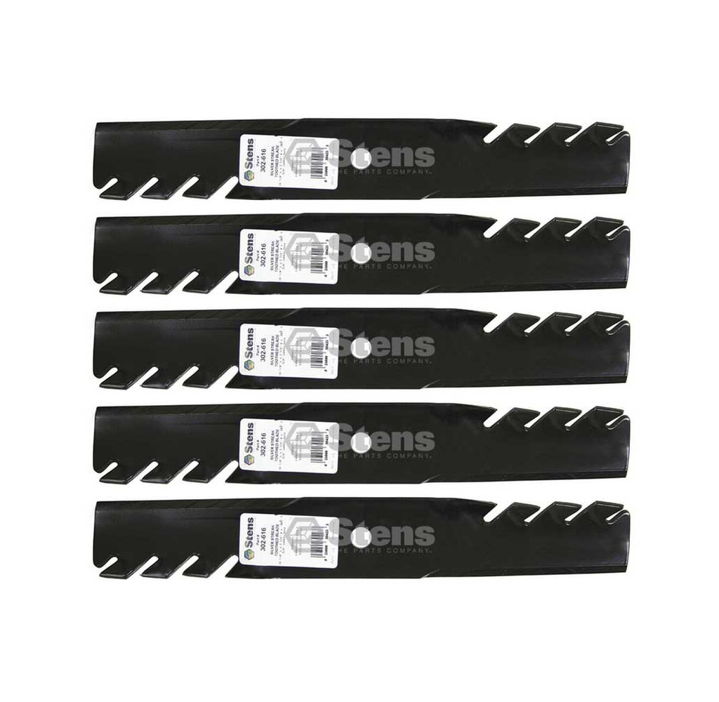 5 Pack of Stens 302-616 Mowers Silver Streak Toothed Blade Husqvarna 539101496