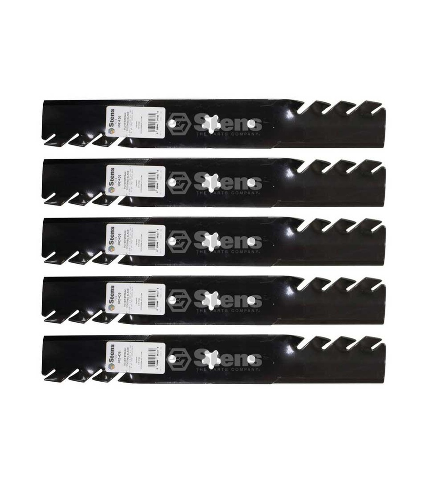 5 Pack of Stens 302-436 Mowers Silver Streak Toothed Blade Husqvarna 532137380