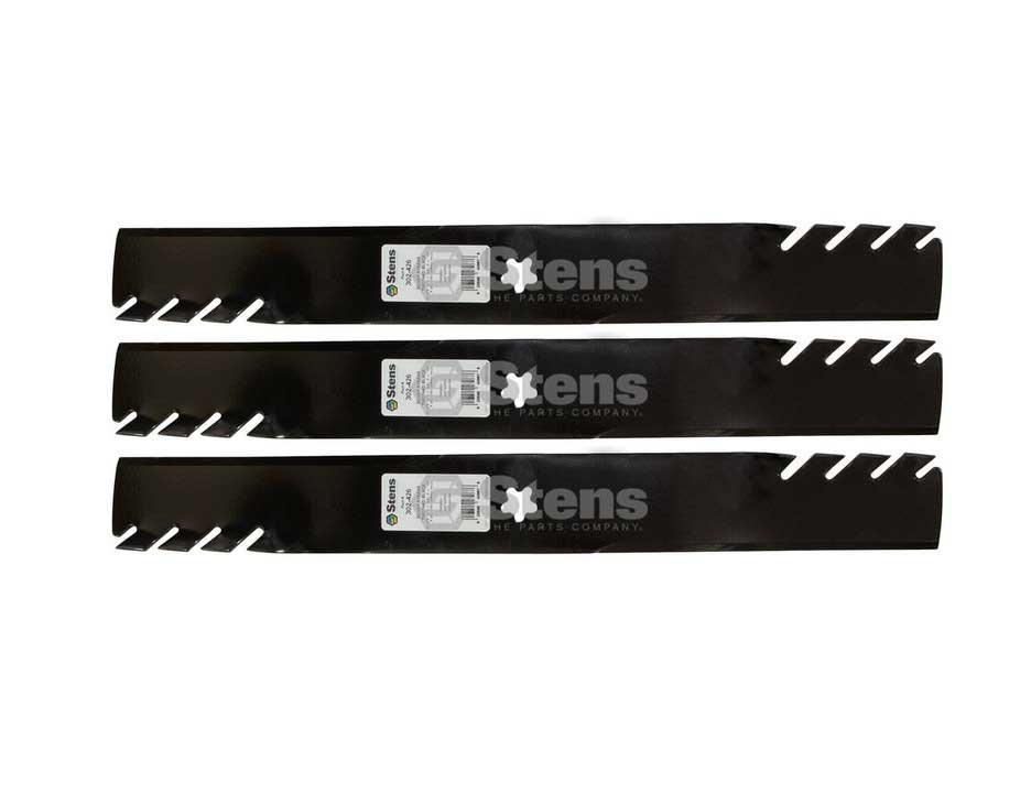 3 Pack of Stens 302-426 Lawnmower Silver Streak Toothed Blade Husqvarna 4031073