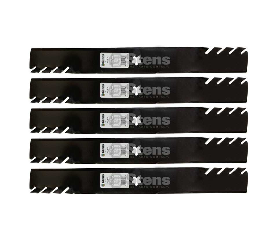 5 Pack of Stens 302-426 Lawnmower Silver Streak Toothed Blade Husqvarna 4031073