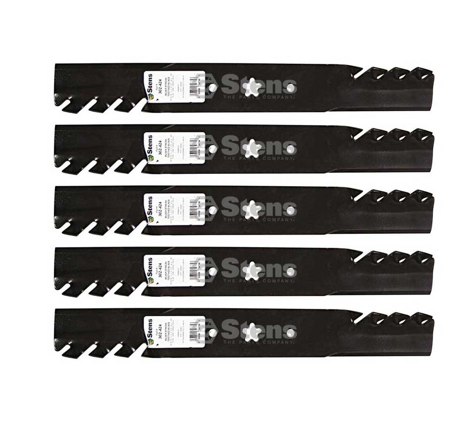 5 Pack of Stens 302-424 Mowers Silver Streak Toothed Blade Husqvarna 532127842