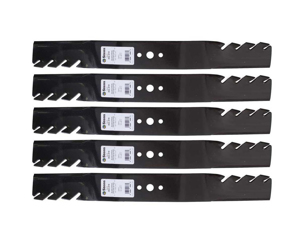 5 Pack of Stens 302-418 Mowers Silver Streak Toothed Blade Husqvarna 531307235