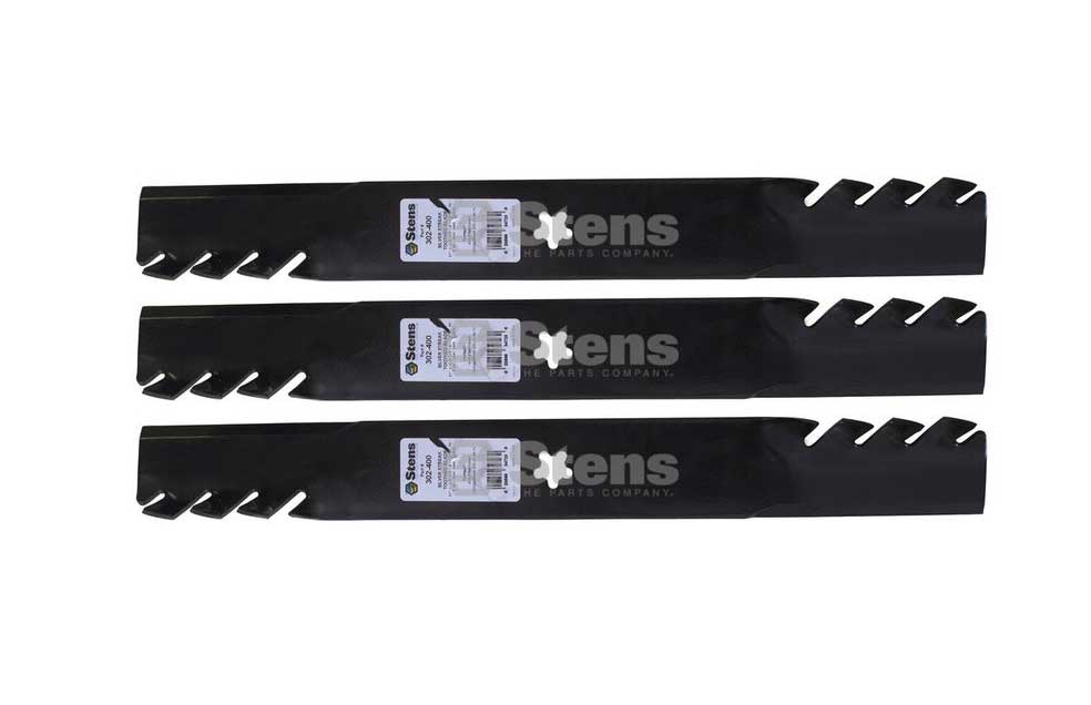 3 Pack of Stens 302-400 Mower Silver Streak Toothed Blade Husqvarna 113312X AYP