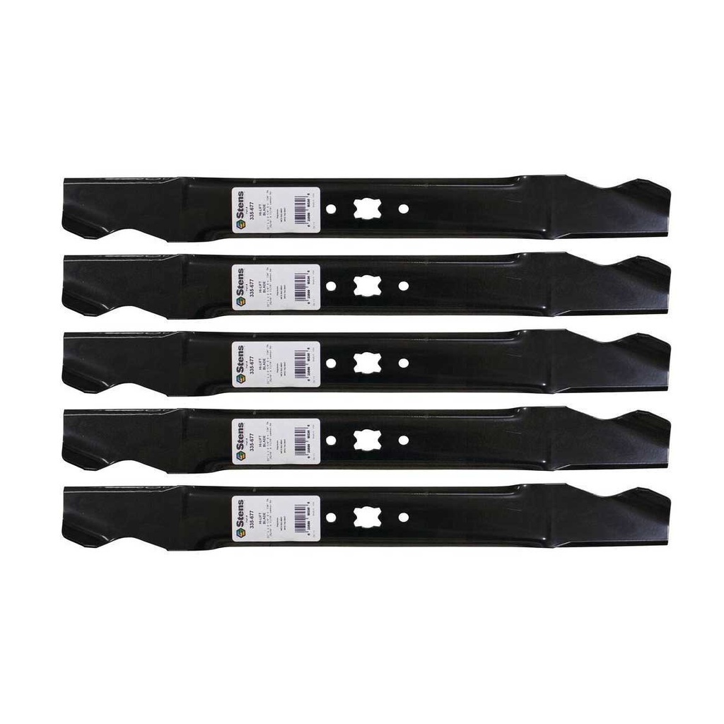 5 PK Stens 335-677 Hi-Lift Blade Fits MTD  Cub Cadet 742-0641 942-0641