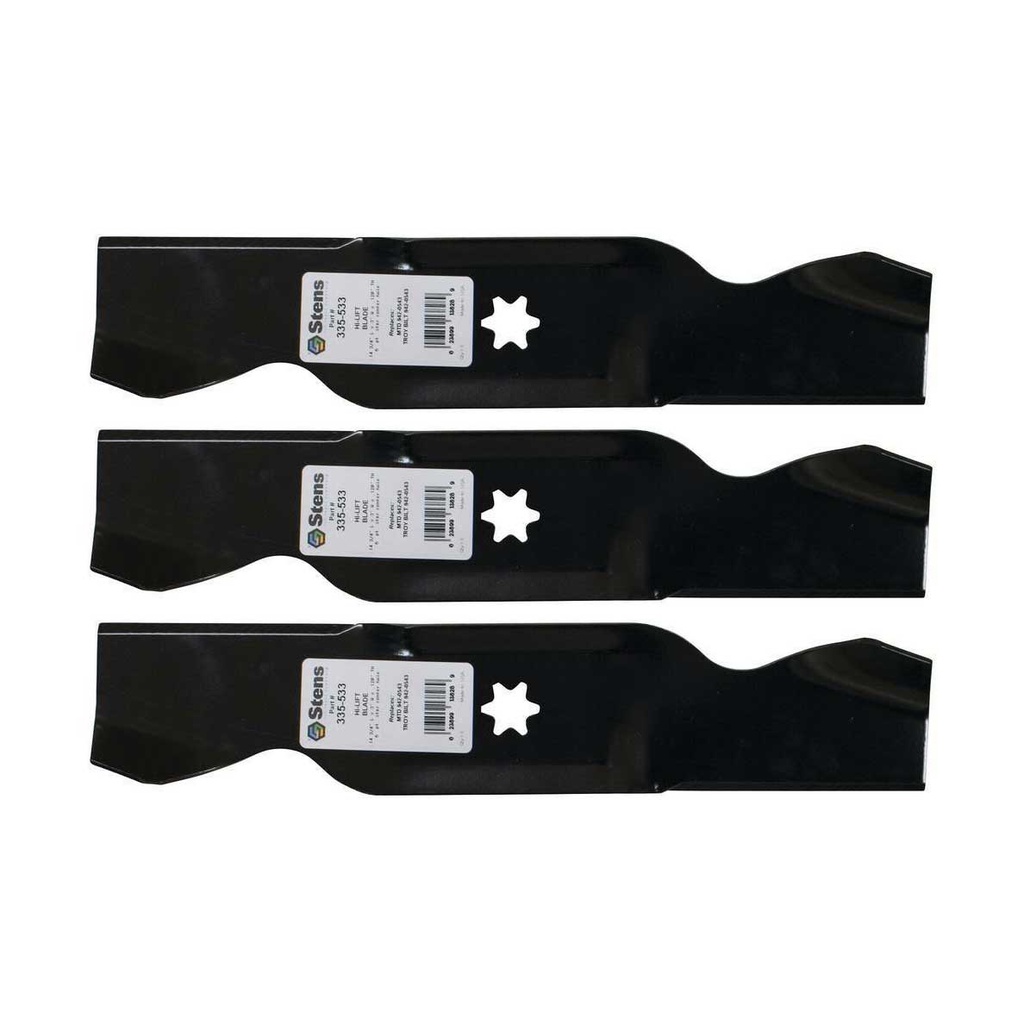 3 PK Stens 335-533 Hi-Lift Blade Fits MTD  Troy-Bilt 742-0543 753-0571