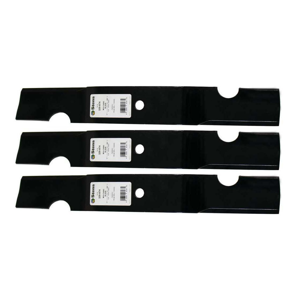 3 Pack of Stens 330-874 Notched Air-Lift Blade Fits Bobcat 112111-02 823004