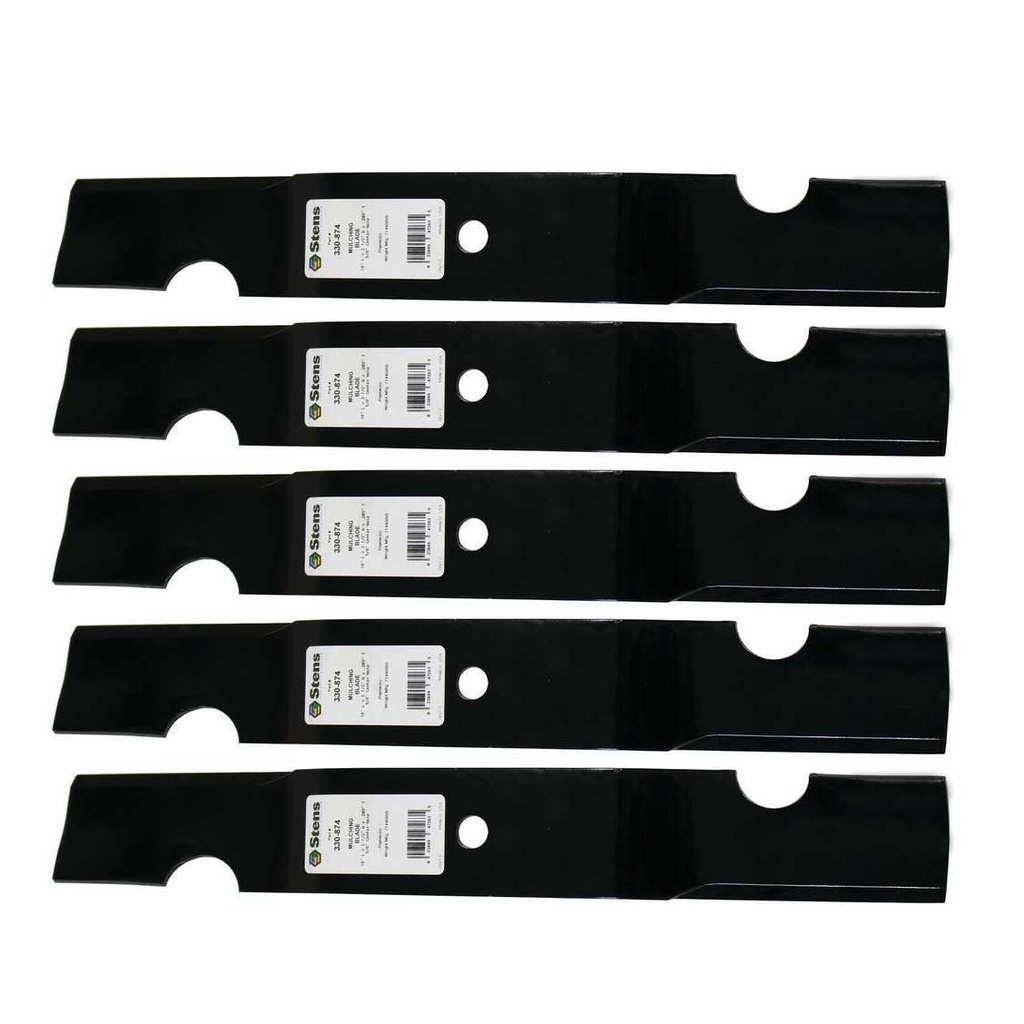 5 Pack of Stens 330-874 Notched Air-Lift Blade Fits Bobcat 112111-02 823004