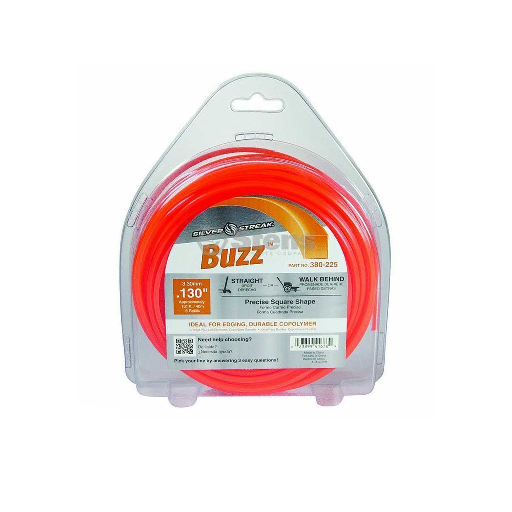 Stens 380-225 Silver Streak Buzz Trimmer Line Diameter 0.130