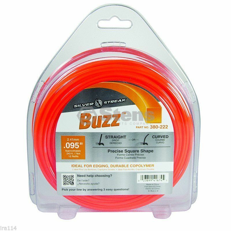 Stens 380-222 Silver Streak Buzz Trimmer Line Diameter 0.095 380-122 380-423