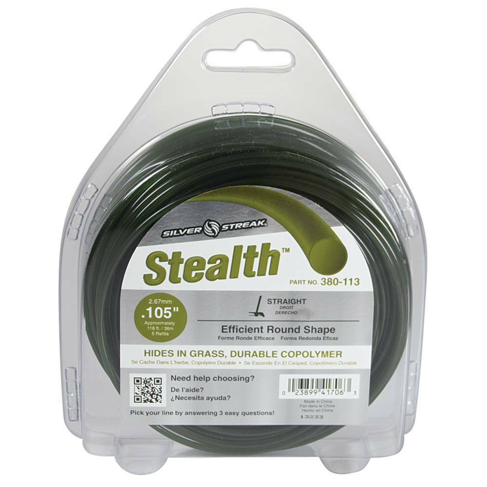 Stens 380-113 Silver Streak Stealth Trimmer Line Durable copolymer Green