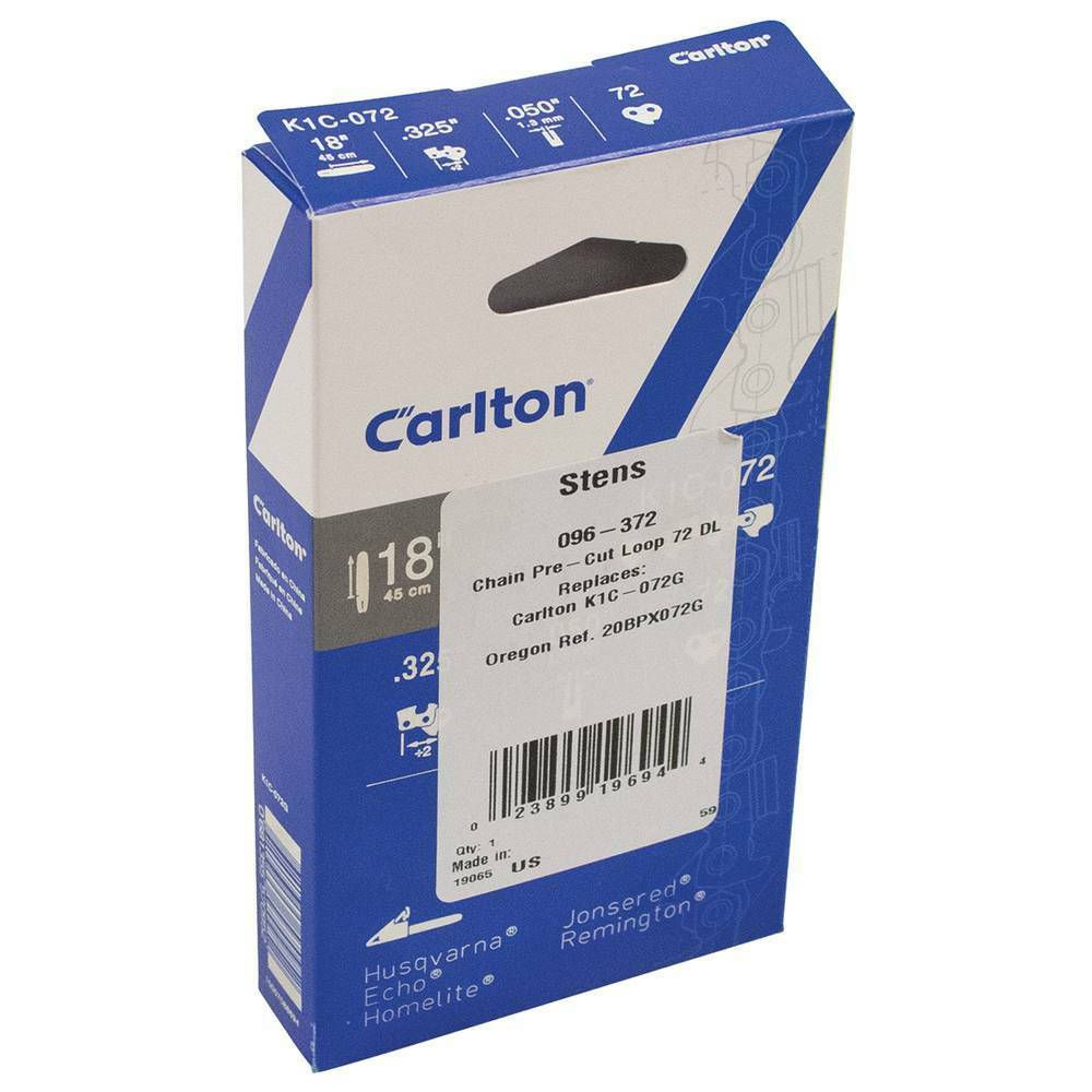 Stens 096-372 Carlton Chain Pre-Cut Loop 72 DL 0.325 0.050 Semi-Chisel Standard