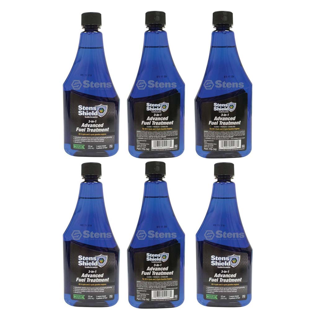 6 PK Stens 770-742 Shield 3-In-1 Advanced Fuel Treatment AYP 33500 100117