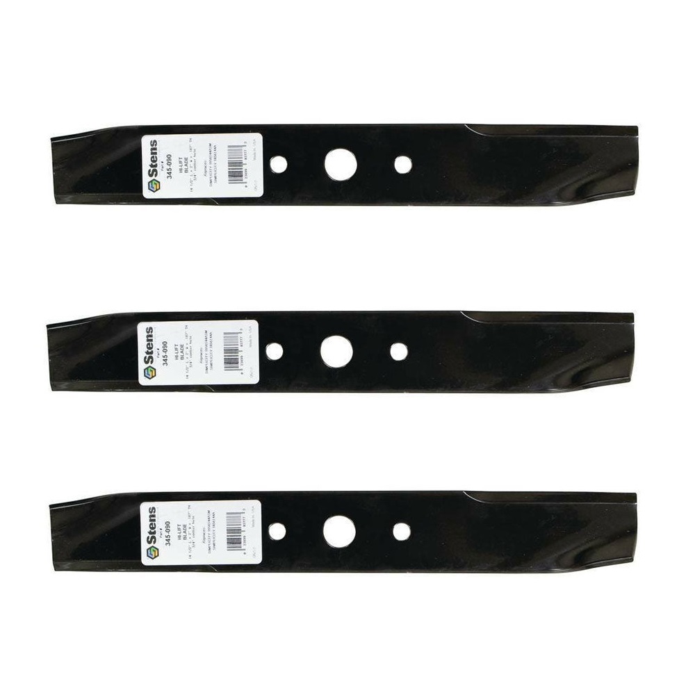 3 PK Stens 345-090 Hi-Lift Blade Allis Chalmers: 1656144 Simplicity 108298