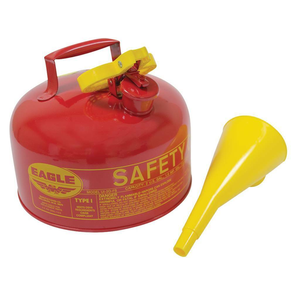 Stens 765-184 Eagle Metal Safety Fuel Can  Eagle 2 Gallon With Funnel