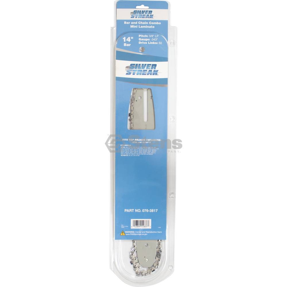 Stens 076-3817 
  Silver Streak 14&quot; Bar and Chain Combo