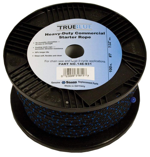 [ST-146-931] 146-931 Stens True Blue 100 Starter Rope 7 Solid Braid Diameter 7 32