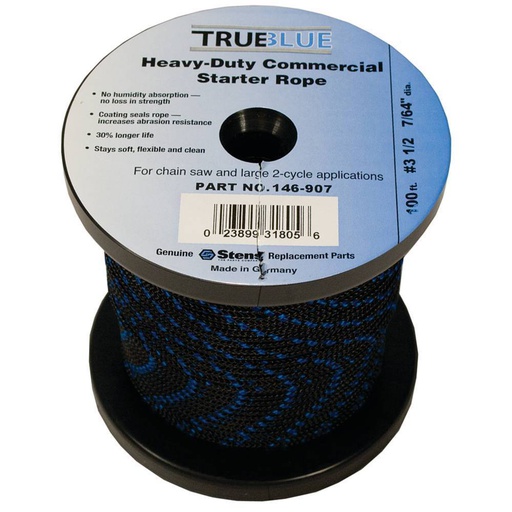 [ST-146-907] 146-907 Stens 100 True Blue Starter Rope 3 1/2 Solid Braid Reel Engine