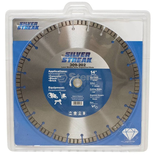 [ST-309-202] Stens 309-202 Silver Streak Turbo Segmented Blade Diamond Cut-Off Saw