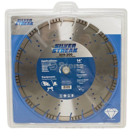 [ST-309-300] Stens 309-300 Silver Streak Laser Welded All Cut Blade Diamond Cut-Off Saw