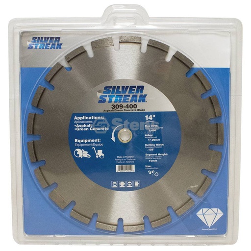 [ST-309-400] Stens 309-400 Silver Streak Asphalt/Green Concrete Blade Diamond Cut-Off Saw