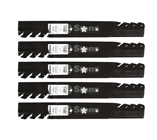 [ST-302-424-5] 5 Pack of Stens 302-424 Mowers Silver Streak Toothed Blade Husqvarna 532127842