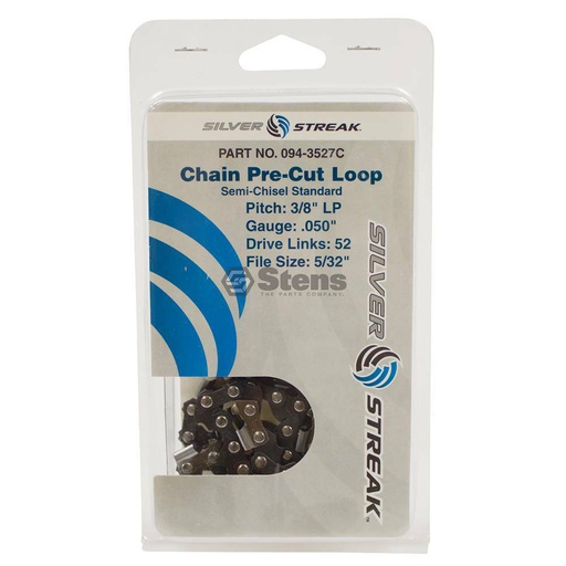 [ST-094-3527C] Stens 094-3527C Silver Streak Chain Loop Clamshell 52 DL Husqvarna 501847052