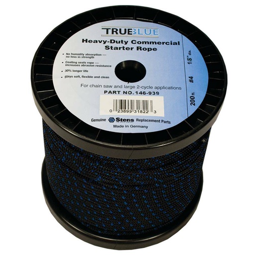 [ST-146-939] Stens 146-939 TrueBlue 200' Starter Rope Size 4 Diameter 1/8 Low stretcH