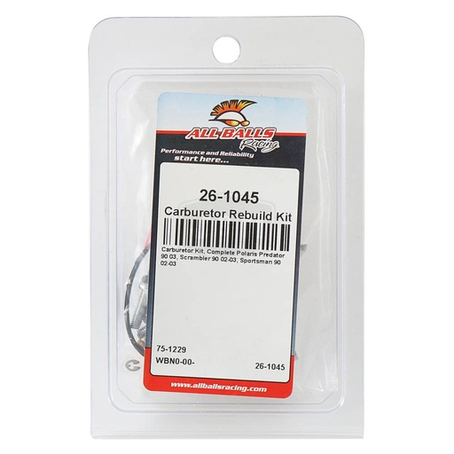 [ST-26-1045] Stens  26-1045   
 All Balls Racing Carburetor Rebuild Kit